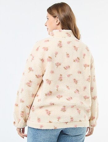 Sudadera cuello camionero efecto borreguito