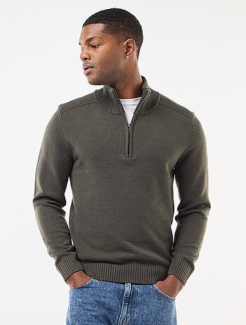 Sudadera cuello chimenea de punto grueso