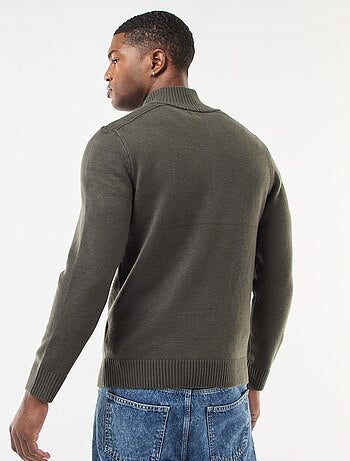 Sudadera cuello chimenea de punto grueso