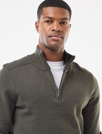 Sudadera cuello chimenea de punto grueso