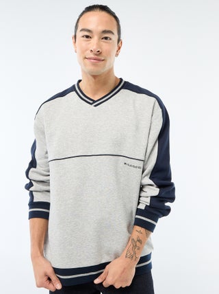 Sudadera cuello en V de felpa