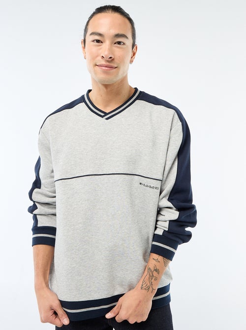 Sudadera cuello en V de felpa - Kiabi