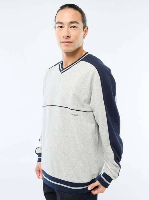 Sudadera cuello en V de felpa - Kiabi