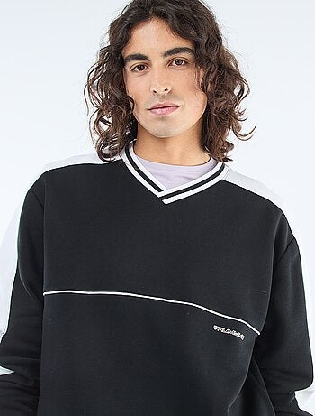 Sudadera cuello en V de felpa