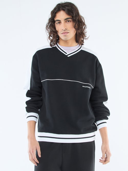 Sudadera cuello en V de felpa - Kiabi