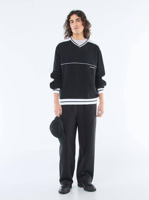 Sudadera cuello en V de felpa - Kiabi