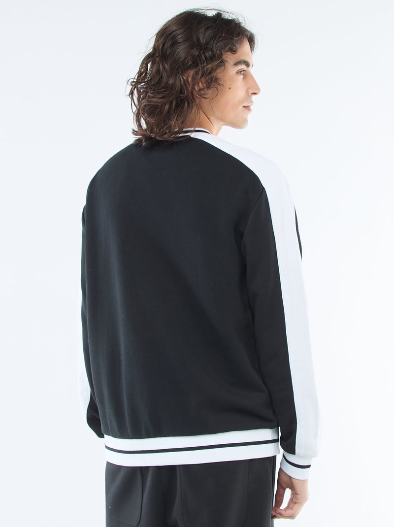 Sudadera cuello en V de felpa Negro - Kiabi