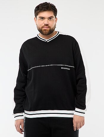 Sudadera cuello en V de felpa