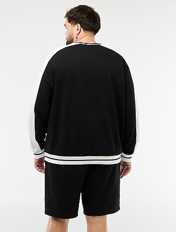 Sudadera cuello en V de felpa