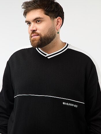 Sudadera cuello en V de felpa