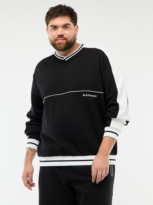 Sudadera cuello en V de felpa - Kiabi