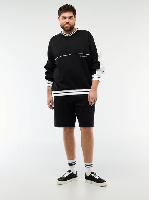 Sudadera cuello en V de felpa - Kiabi