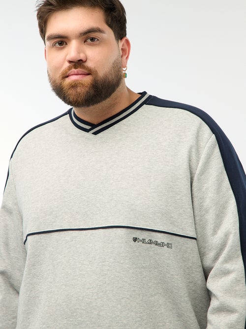 Sudadera cuello en V en felpa - Kiabi