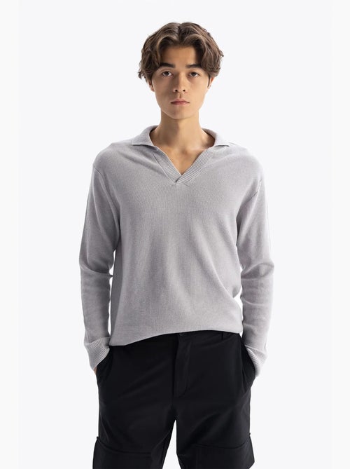 Sudadera cuello pico punto canalé giesto - Kiabi Sudadera cuello pico punto canalé giesto - Kiabi