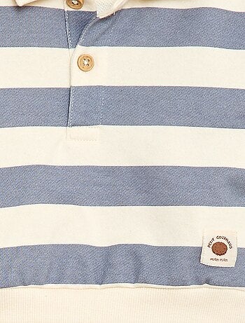 Sudadera cuello polo a rayas