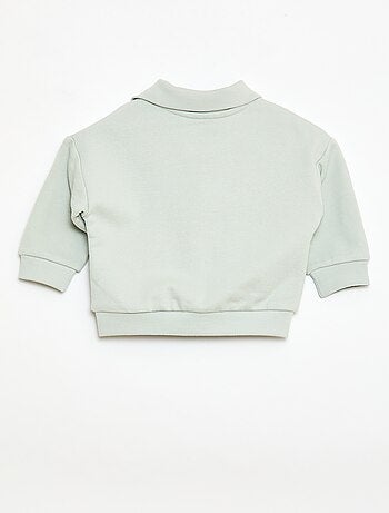 Sudadera cuello polo a rayas