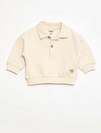 Sudadera cuello polo a rayas