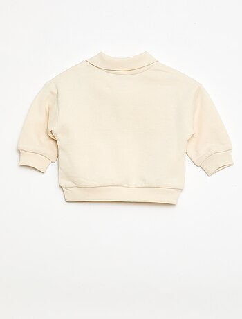 Sudadera cuello polo a rayas