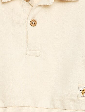 Sudadera cuello polo a rayas