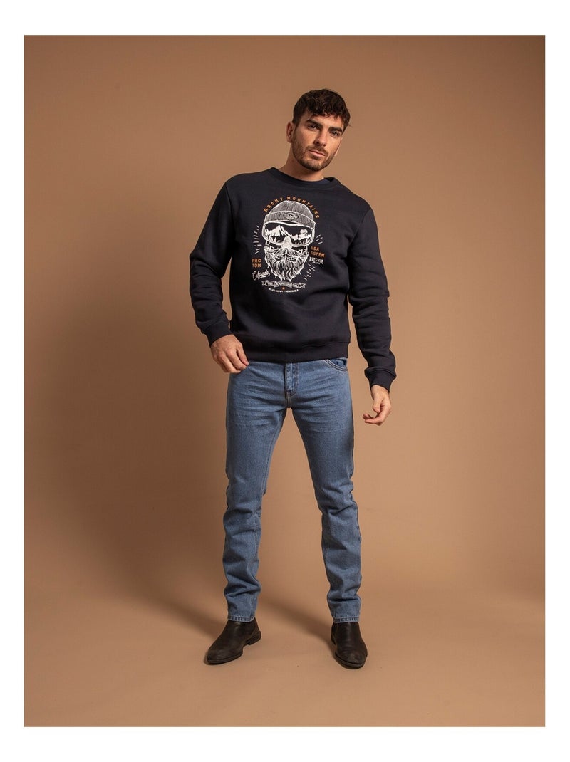 Sudadera cuello redondo WIJOVERT Azul marino - Kiabi
