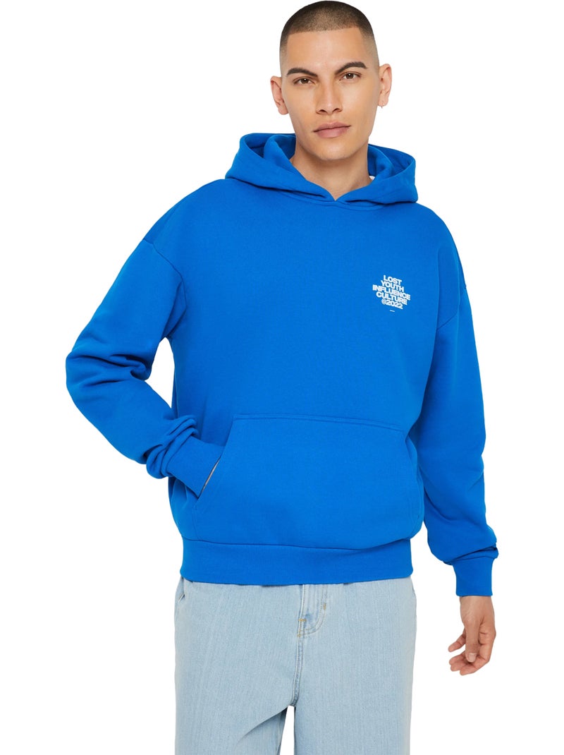 Sudadera culture para hombre - lost youth Azul cobalto - Kiabi