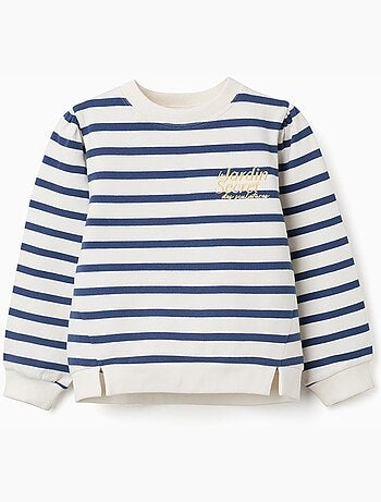 Sudadera de algodón a rayas con bordado