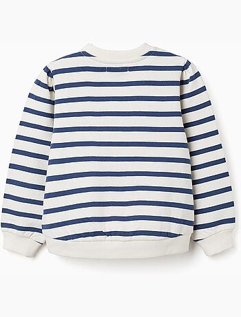 Sudadera de algodón a rayas con bordado