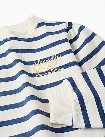 Sudadera de algodón a rayas con bordado