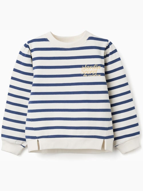 Sudadera de algodón a rayas con bordado - Kiabi