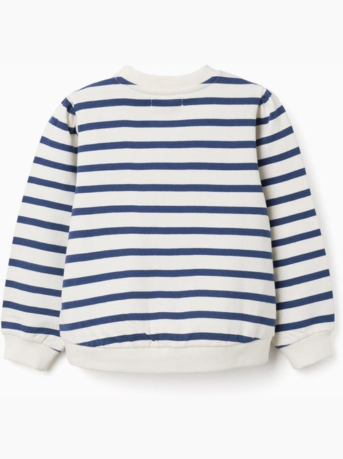 Sudadera de algodón a rayas con bordado - Kiabi