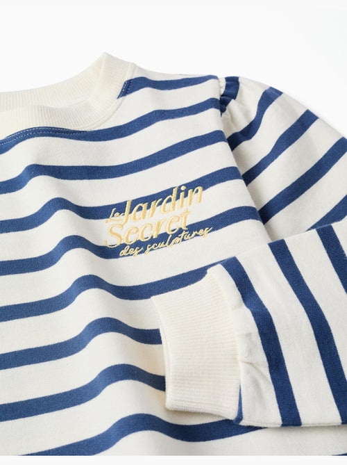 Sudadera de algodón a rayas con bordado - Kiabi