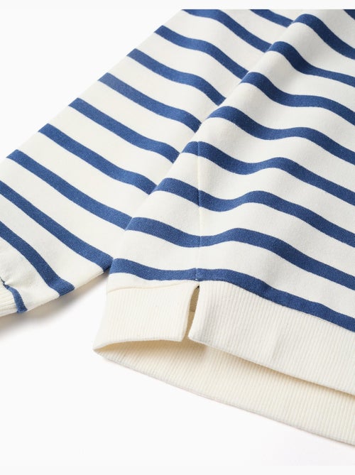 Sudadera de algodón a rayas con bordado - Kiabi