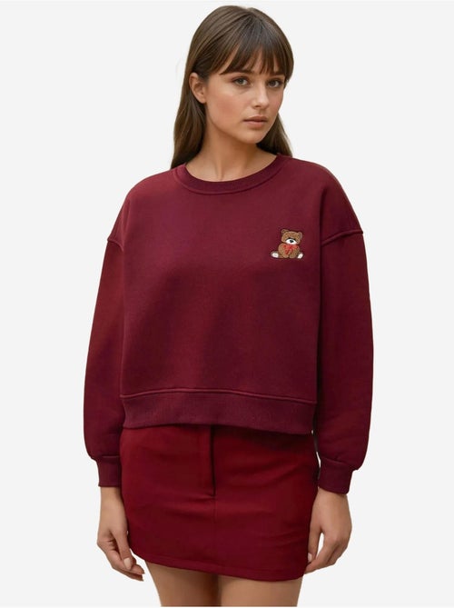 Sudadera de algodón bordada de corte relajado hiccup - Kiabi Sudadera de algodón bordada de corte relajado hiccup - Kiabi