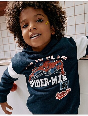 Sudadera de algodón com capucha y estampado de spider-man