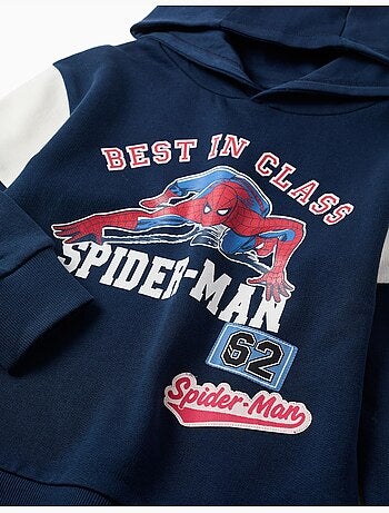 Sudadera de algodón com capucha y estampado de spider-man