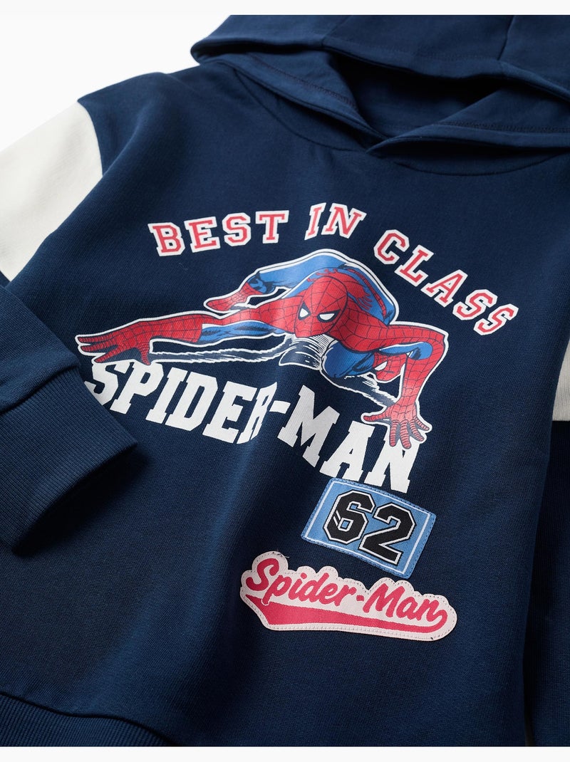 Sudadera de algodón com capucha y estampado de spider-man Azul oscuro - Kiabi
