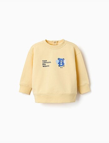 Sudadera de algodón com estampado de oso y letras