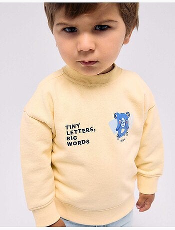 Sudadera de algodón com estampado de oso y letras