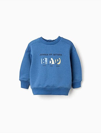 Sudadera de algodón com estampado de oso y letras