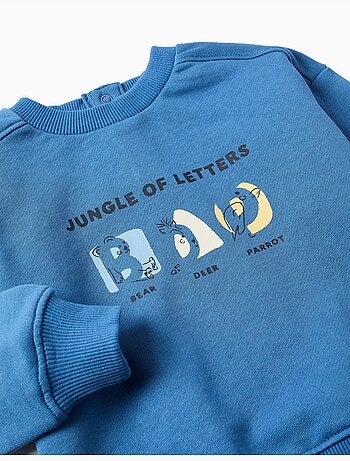 Sudadera de algodón com estampado de oso y letras