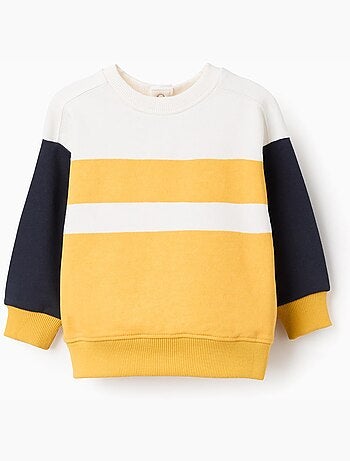 Sudadera de algodón con bloque de color