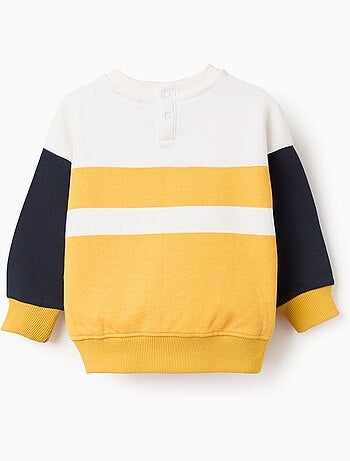 Sudadera de algodón con bloque de color