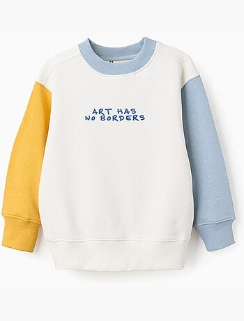 Sudadera de algodón con bloque de color