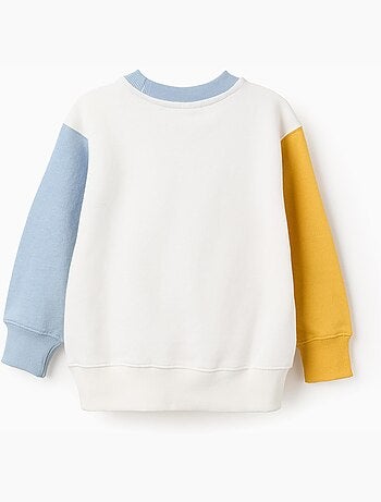 Sudadera de algodón con bloque de color
