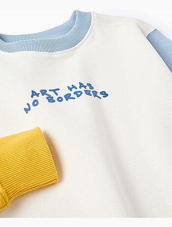 Sudadera de algodón con bloque de color