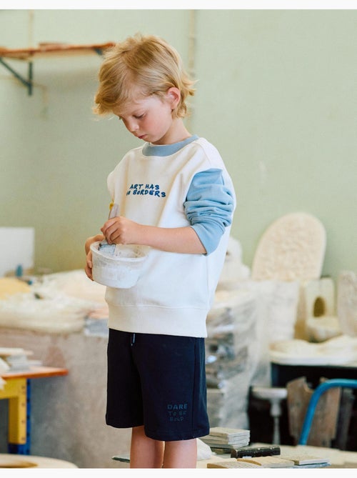 Sudadera de algodón con bloque de color - Kiabi