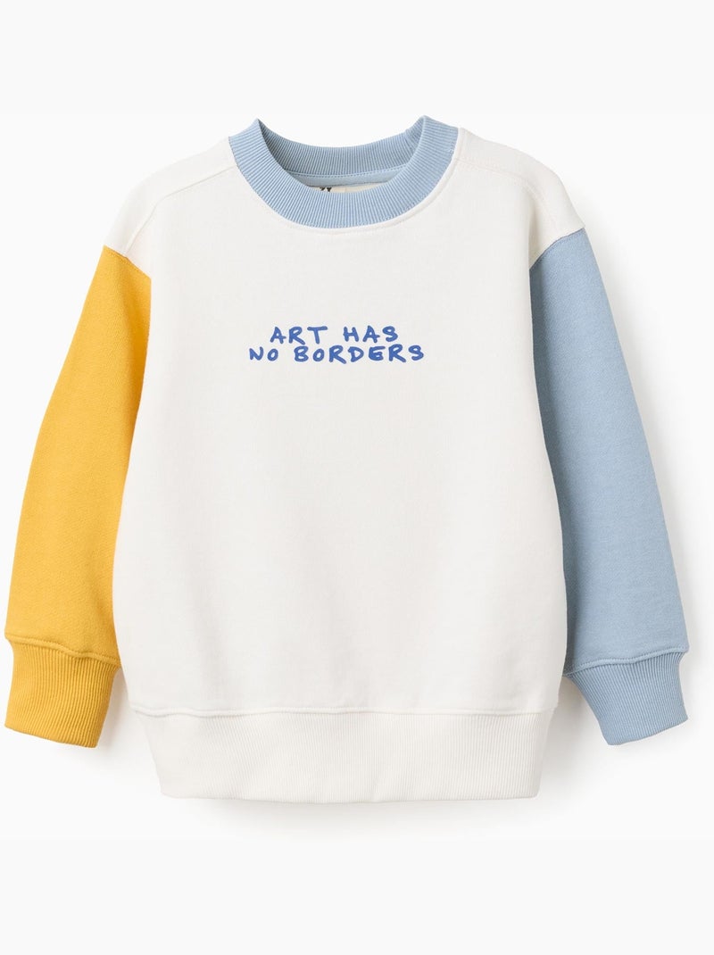 Sudadera de algodón con bloque de color Azul claro - Kiabi