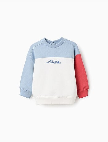 Sudadera de algodón con bloque de color