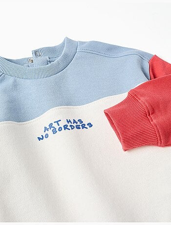 Sudadera de algodón con bloque de color
