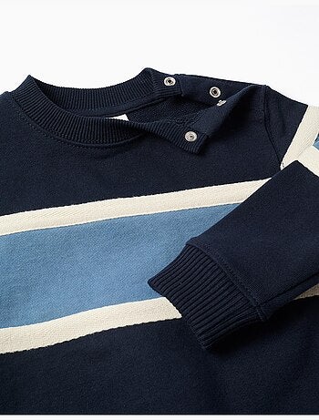 Sudadera de algodón con bloques de color